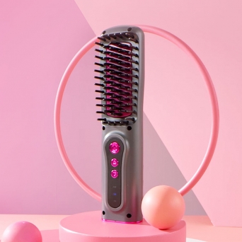 하이쇼핑 프랑스 빈츠 무선 빗고데기 뿌리 볼륨 휴대용 미니 고대기 브러쉬