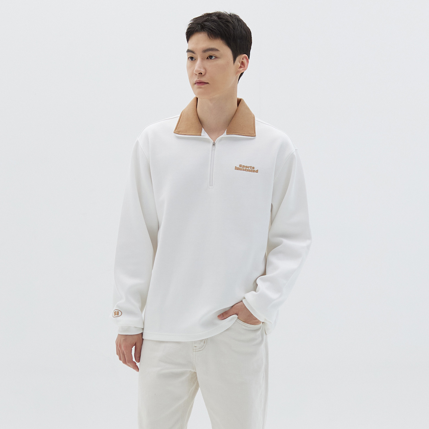 스포츠일러스트레이티드 하프 집업 스웨트셔츠 (화이트)