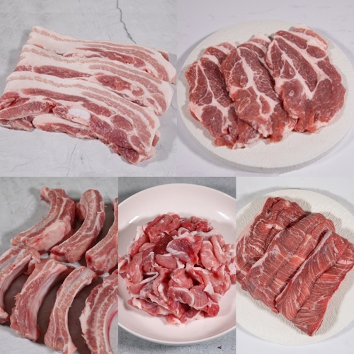 숨포크 특가세트 5kg (삼겹살-1600g / 목살-1600g / 앞다리살-800g / 등갈비-500g / 갈매기살-500g)