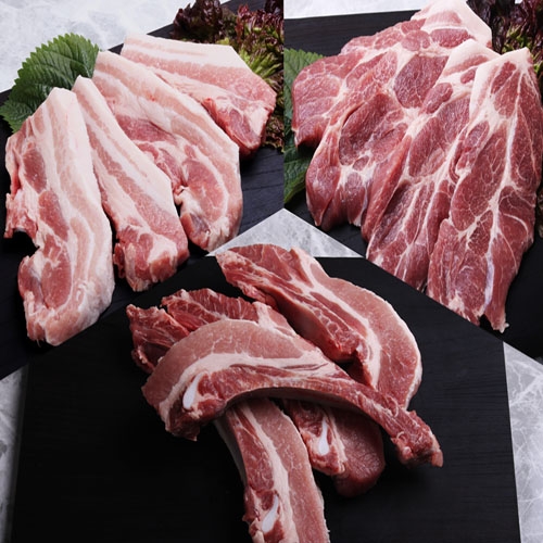 [CAMPIG] 도뜰한돈 캠핑혼합세트 2kg (삼겹살-500g / 목살-500g / 갈비-1000g)