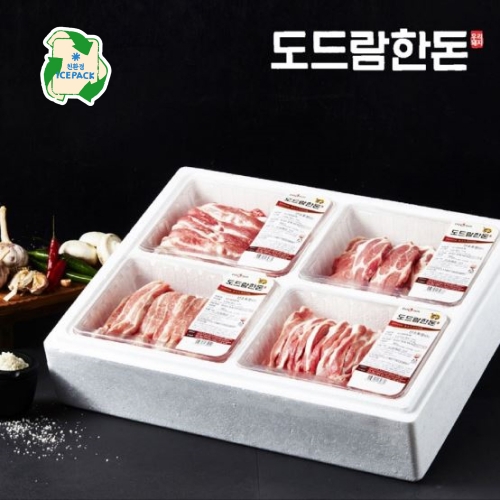 [한돈 선물세트] 도드람한돈 으뜸구이세트 2호 1.6kg (삼겹살-500g / 목살-500g / 항정살-300g / 등심덧살-300g)