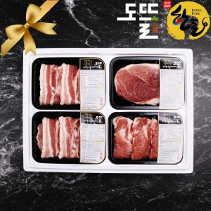 [한돈 선물세트] 도뜰한돈 한마음세트 3호 2kg (삼겹살-1000g / 목심-500g / 앞다리살-500g)