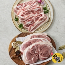 [1인 기획전] 육류도가 삼겹살 500g + 앞다리살 수육용 500g (삼겹살-500g / 앞다리살-500g)