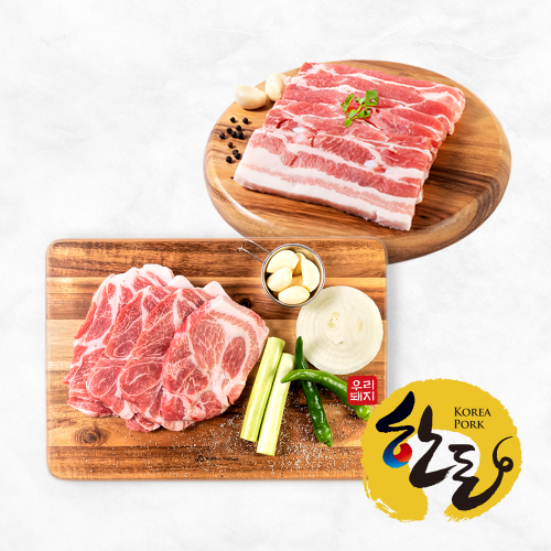 농부의정육점 삼겹, 목살 내 맘대로 1kg (삼겹살-500g / 목살-500g)