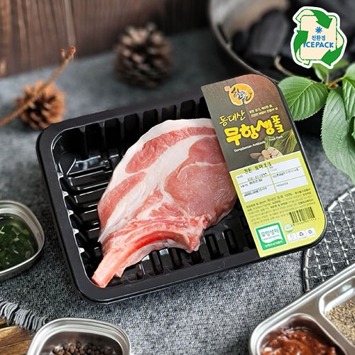 [1인 기획전] 동대산포크 삼겹살 수육용+돈마호크 1kg (삼겹살-500g / 뼈등심-500g)