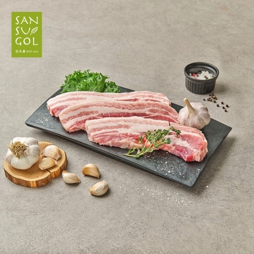 산수골목장 삼겹살 구이용 1kg (삼겹살-1000g)