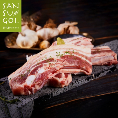 산수골목장 삼겹살 구이용 1kg (삼겹살-1000g)