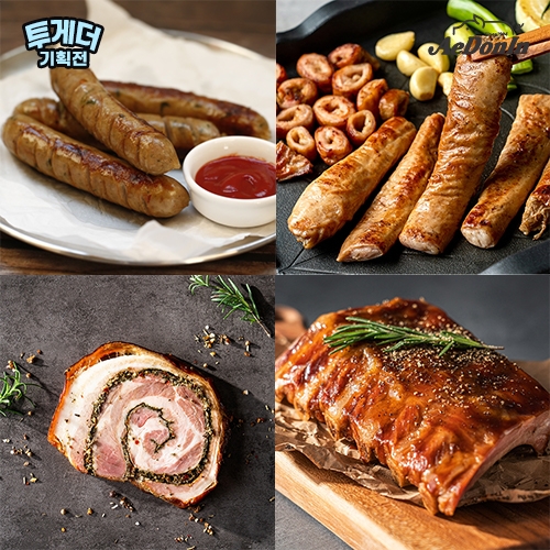 [투게더] 애돈인 포르게타+훈제막창+훈제등갈비+수제소시지 1.44kg (가공-1440g)