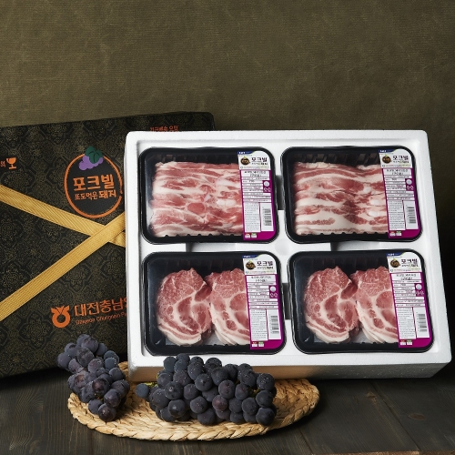 [한돈 선물세트] 포크빌 정육세트 1호 (삼겹살-1200g / 목살-1200g)
