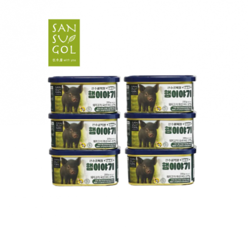 [신상품] 산수골목장 햄이야기 우리흑돈 200g*6  (가공-1200g)