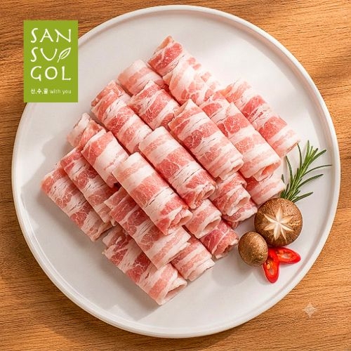 산수골목장 냉동 대패 삼겹살 1kg (삼겹살-1000g)