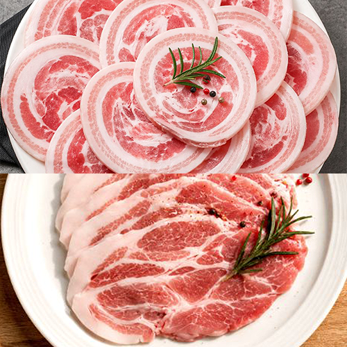 산수골목장 한돈 냉동 꽃삼겹살+냉동 대패 목살 1.3kg (삼겹살-800g / 목살-500g)