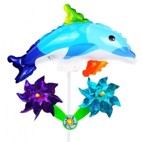캐릭터바람개비풍선-돌고래(블루)