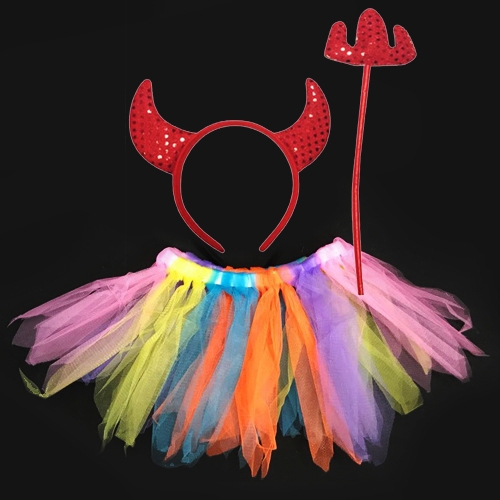 악마마녀세트-핑크(머리띠&치마&봉)