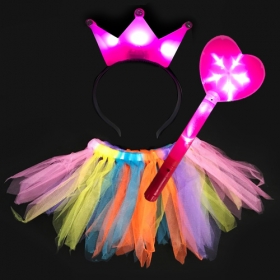램프마녀세트-핑크(머리띠&치마&봉)