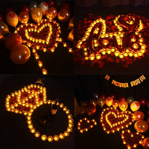프로포즈 LED초 전기초 기념일 생일 파티 촛불 장식 전자초 이벤트 결혼 파티 현수막