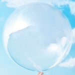 60cm(24") 버블데코 투명 컨페티 헬륨 PVC 보보 풍선 (★주입구4cm)