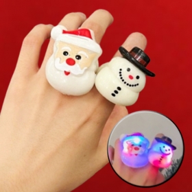 LED 크리스마스반지 (★24개입★)   젤리반지 산타반지 눈사람반지