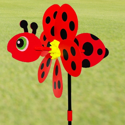 플라워꿀벌바람개비 (레드) 정원바람개비 나비바람개비 꽃바람개비 매장입구