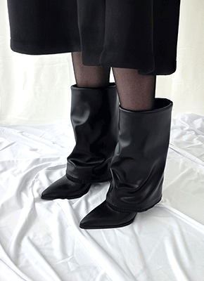 노아 스틸레토 폴딩 앵클부츠힐