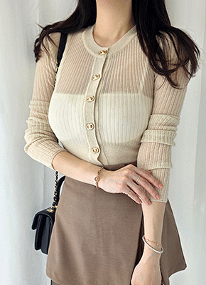 샹달골드버튼 가디건