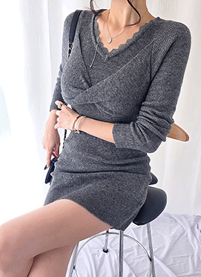 셀레나 꼬임 니트원피스