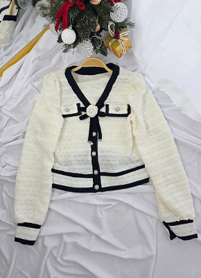 까멜리아브로치 가디건