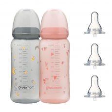 [컬러세트] PP 컬러 슬림형 젖병240ml2개 아이쏙3개