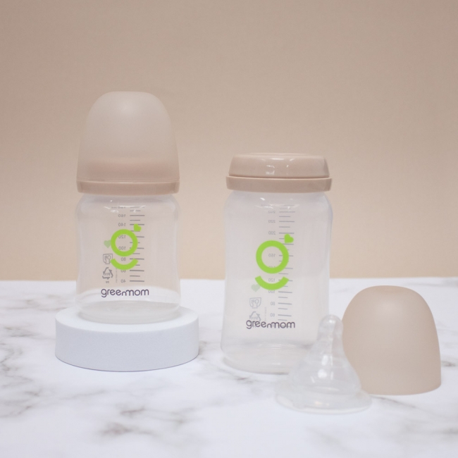 [트윈팩] 그린맘 베이직 와이드 PP 노꼭지젖병