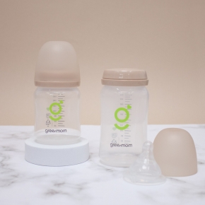 [트윈팩] 그린맘 베이직 와이드 PP 노꼭지젖병