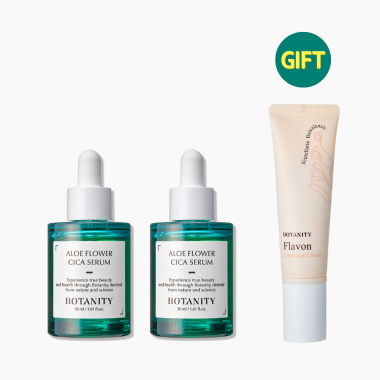 알로에 플라워 시카 세럼 30ml 2개 + [증정] 플라본 인텐시브 크림 50ml