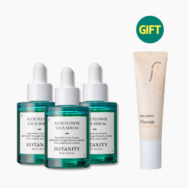알로에 플라워 시카 세럼 30ml 3개 + [증정] 플라본 인텐시브 크림 50ml