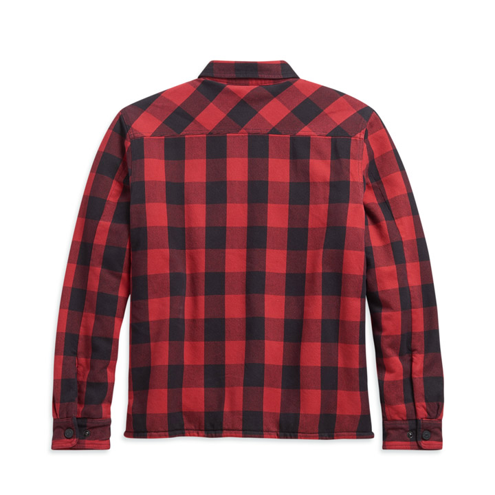 남성 셰르파 라인 플래드 셔츠재킷 BLACK RED