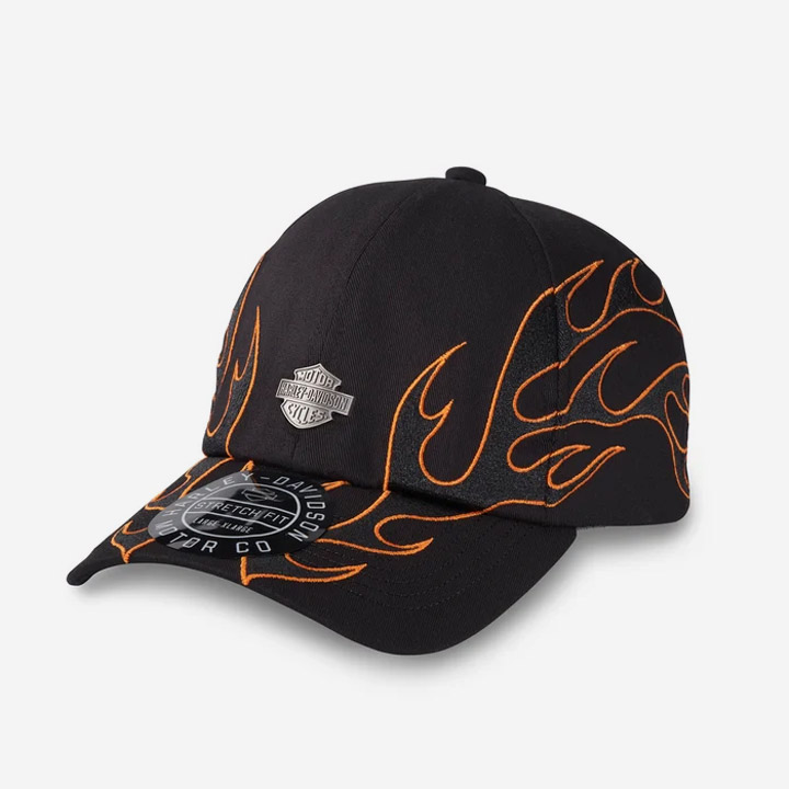 불꽃 스트레치 핏 야구 모자