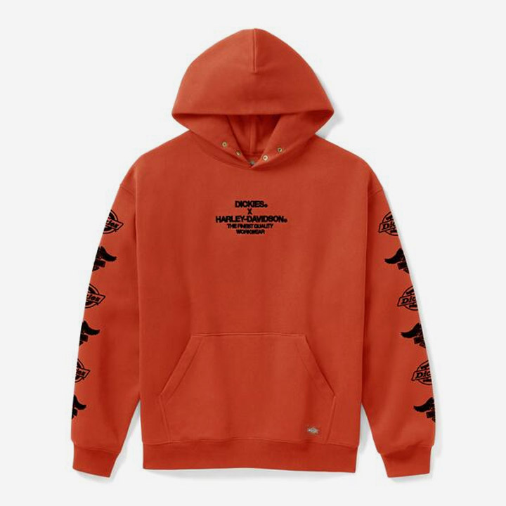 [디키즈X할리데이비슨] 남성 이글 후드티셔츠 ORANGE