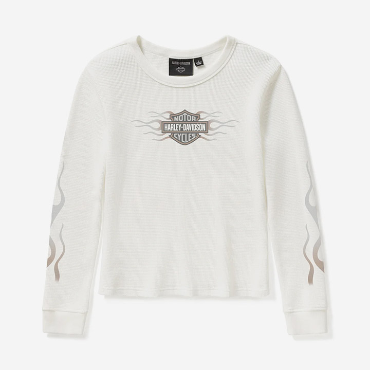 여성 빈티지 플레임 니트 긴팔티셔츠 WHITE