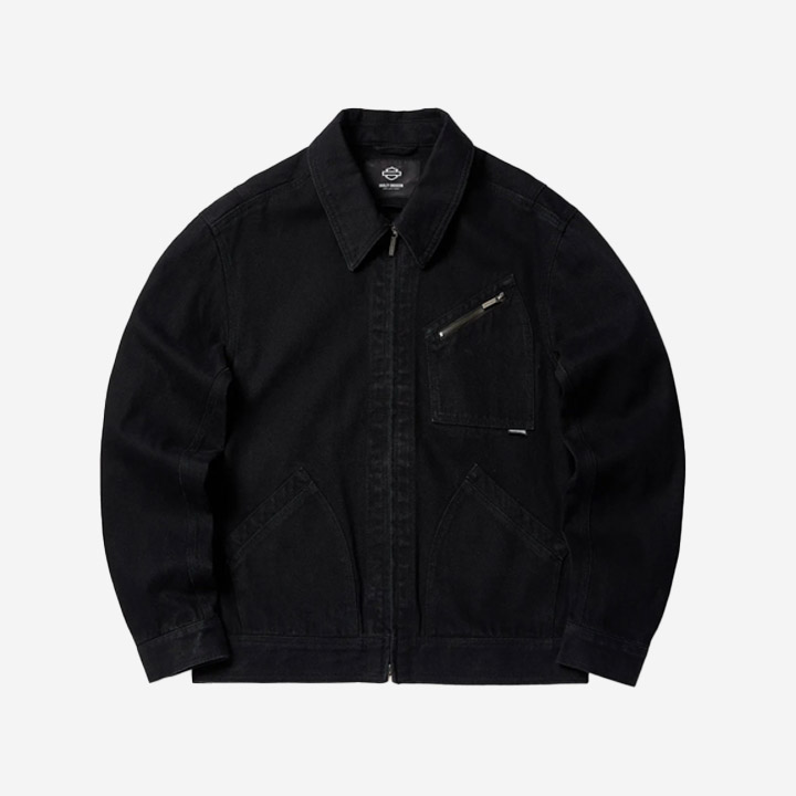 [컬렉션스] 남성 라이더 데님 캐주얼재킷 BLACK