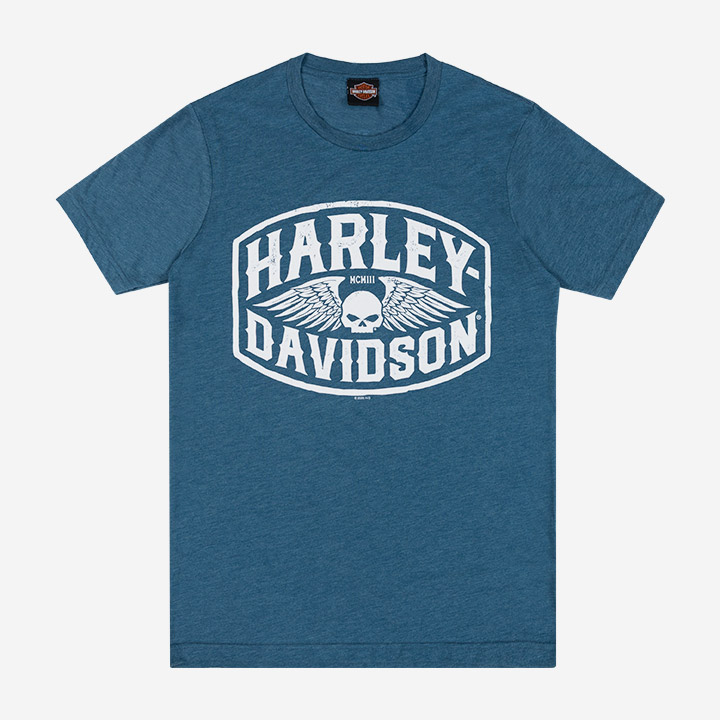 남성 스컬 코리아 반팔티셔츠 BLUE