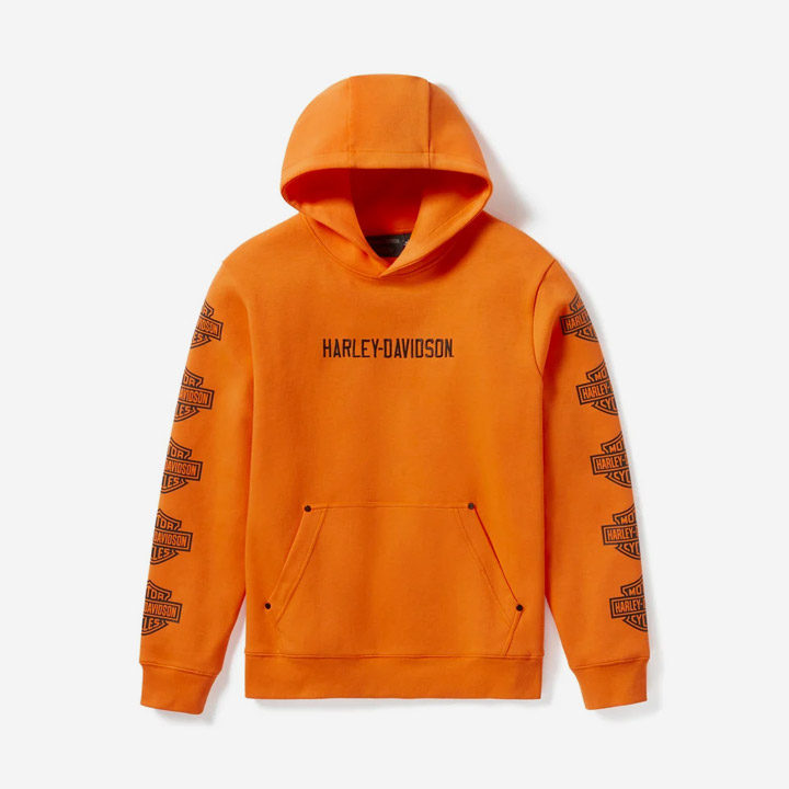 남성 에센셜 바앤실드 풀오버 후드티셔츠 ORANGE