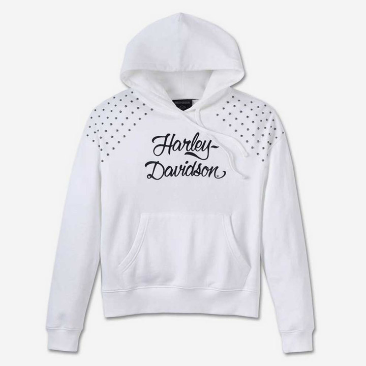 H-D 여성 스터드 풀오버 후드 티셔츠