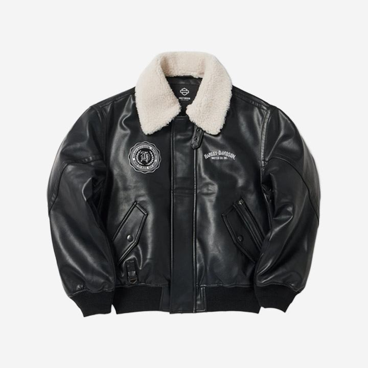 [컬렉션스] 남성 니프티 신세틱레더 항공점퍼 BLACK