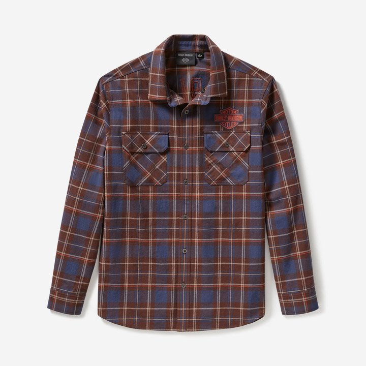 남성 레이서 플레드 긴팔셔츠