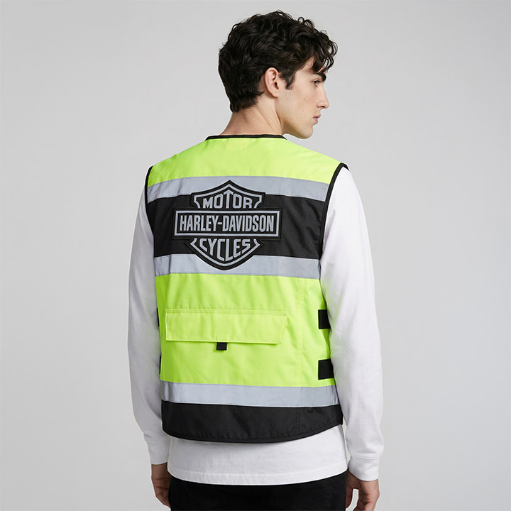 남성 H-D 하이비즈 안전 반사 조끼 YELLOW