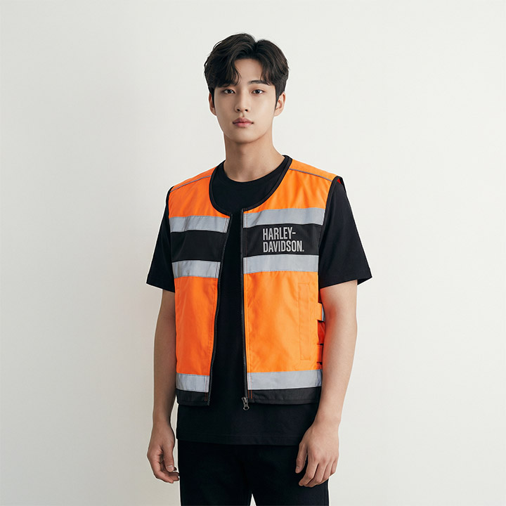 남성 H-D 하이비즈 안전 반사 조끼