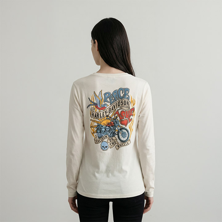 [LIMITED] 여성 블링 프리덤 빈티지 긴팔 티셔츠