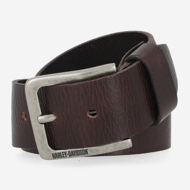 남성 엠보스 레더 벨트 BROWN