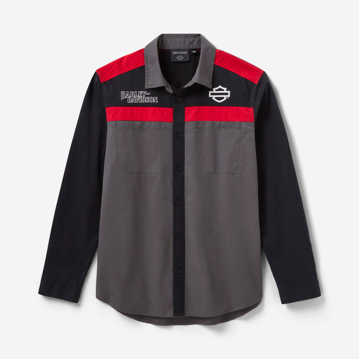 남성 스크리밍 이글 벤티드 메카닉 긴팔 셔츠