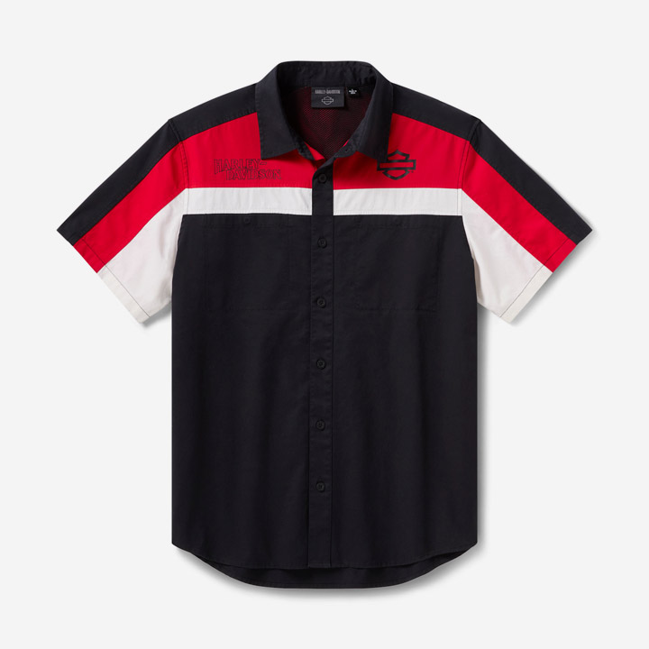 남성 스크리밍 이글 벤티드 반팔 메카닉 셔츠