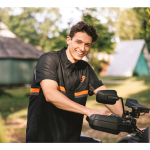 남성 H-D 테크 벤티드 반팔 셔츠 BLACK