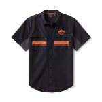 남성 H-D 테크 벤티드 반팔 셔츠 BLACK